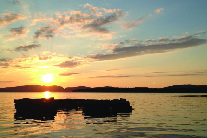 Sunset over Atlantic Ocean near Northeast Harbor, Maine